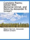 Complete Poems; Edited with Memorial-Introd. and Notes by Alexander B. Grosart - Book