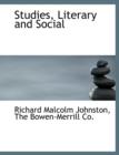 Studies, Literary and Social - Book