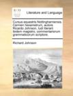 Cursus Equestris Nottinghamiensis. Carmen Hexametrum, Autore Ricardo Johnson, Ludi Literarii Ibidem Magistro, Commentariorum Grammaticorum Scriptore. - Book