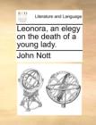 Leonora, an Elegy on the Death of a Young Lady. - Book