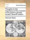 Thoughts on the Importance of the Manners of the Great to General Society. Seventh Edition. - Book