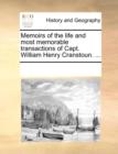 Memoirs of the Life and Most Memorable Transactions of Capt. William Henry Cranstoun. ... - Book