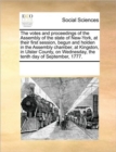 The Votes and Proceedings of the Assembly of the State of New-York, at Their First Session, Begun and Holden in the Assembly Chamber, at Kingston, in Ulster County, on Wednesday, the Tenth Day of Sept - Book