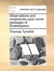 Observations and Conjectures Upon Some Passages of Shakespeare. - Book