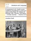 A Supplement to Dr. Swift's Works : Containing Miscellanies in Prose and Verse, by the Dean; Dr. Delany, Dr. Sheridan, Mrs. Johnson, and Others, ... in Three Volumes. ... Volume 3 of 3 - Book