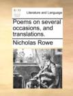 Poems on Several Occasions, and Translations. - Book