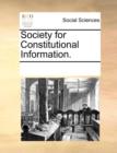 Society for Constitutional Information. - Book