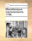 Miscellaneous memorandums. 1796. - Book