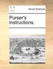 Purser's Instructions. - Book
