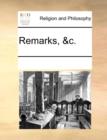 Remarks, &c. - Book