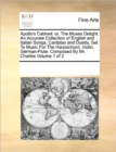 Apollo's Cabinet : Or, the Muses Delight. an Accurate Collection of English and Italian Songs, Cantatas and Duetts, Set to Music for the Harpsichord, Violin, German-Flute. Composed by Mr. Charles Volu - Book