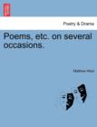 Poems, Etc. on Several Occasions. - Book