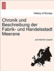 Chronik Und Beschreibung Der Fabrik- Und Handelsstadt Meerane - Book