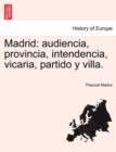 Madrid : audiencia, provincia, intendencia, vicaria, partido y villa. - Book