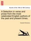 A Selection in Verse and Prose from the Most Celebrated English Authors of the Past and Present Times. - Book