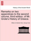 Remarks on Two Appendices to the Second Volume, Third Edition, of Mr. Grote's History of Greece. - Book