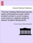 Thomae Hobbes Malmesburiensis Opera Philosophica Quae Latine Scripsit Omnia in Unum Corpus Nunc Primum Collecta Studio Et Labore Gulielmi Molesworth. Vol. II. - Book