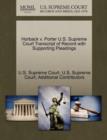 Horback V. Porter U.S. Supreme Court Transcript of Record with Supporting Pleadings - Book