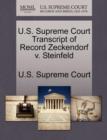 U.S. Supreme Court Transcript of Record Zeckendorf V. Steinfeld - Book