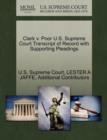Clark V. Poor U.S. Supreme Court Transcript of Record with Supporting Pleadings - Book