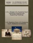 U S V. Sanges U.S. Supreme Court Transcript of Record with Supporting Pleadings - Book
