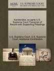 Karstendick, Ex Parte U.S. Supreme Court Transcript of Record with Supporting Pleadings - Book