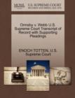 Ormsby V. Webb U.S. Supreme Court Transcript of Record with Supporting Pleadings - Book