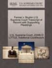 Fenner V. Boykin U.S. Supreme Court Transcript of Record with Supporting Pleadings - Book