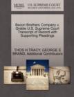 Bacon Brothers Company V. Grable U.S. Supreme Court Transcript of Record with Supporting Pleadings - Book