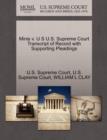 Minis V. U S U.S. Supreme Court Transcript of Record with Supporting Pleadings - Book