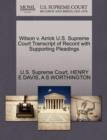 Wilson V. Arrick U.S. Supreme Court Transcript of Record with Supporting Pleadings - Book