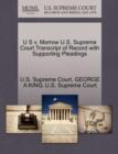 U S V. Morrow U.S. Supreme Court Transcript of Record with Supporting Pleadings - Book