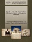 Agnello V. U. S. U.S. Supreme Court Transcript of Record with Supporting Pleadings - Book