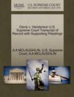 Davis V. Henderson U.S. Supreme Court Transcript of Record with Supporting Pleadings - Book