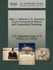 Allen V. Withrow U.S. Supreme Court Transcript of Record with Supporting Pleadings - Book