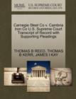 Carnegie Steel Co V. Cambria Iron Co U.S. Supreme Court Transcript of Record with Supporting Pleadings - Book