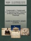 Friedenwald V. Friedenwald U.S. Supreme Court Transcript of Record with Supporting Pleadings - Book