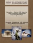 Lancaster V. Graham U.S. Supreme Court Transcript of Record with Supporting Pleadings - Book