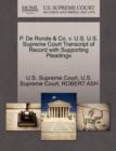 P. de Ronde & Co. V. U.S. U.S. Supreme Court Transcript of Record with Supporting Pleadings - Book
