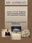 Luria V. U S U.S. Supreme Court Transcript of Record with Supporting Pleadings - Book