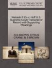 Wabash R Co V. Hoff U.S. Supreme Court Transcript of Record with Supporting Pleadings - Book