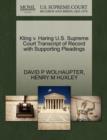 Kling V. Haring U.S. Supreme Court Transcript of Record with Supporting Pleadings - Book