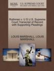 Rothman V. U S U.S. Supreme Court Transcript of Record with Supporting Pleadings - Book