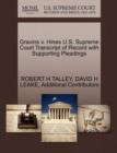 Gravins V. Hines U.S. Supreme Court Transcript of Record with Supporting Pleadings - Book