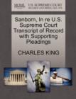 Sanborn, in Re U.S. Supreme Court Transcript of Record with Supporting Pleadings - Book