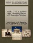 Hood V. U S U.S. Supreme Court Transcript of Record with Supporting Pleadings - Book