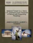 National Transit Co V. Davis U.S. Supreme Court Transcript of Record with Supporting Pleadings - Book