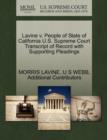 Lavine V. People of State of California U.S. Supreme Court Transcript of Record with Supporting Pleadings - Book