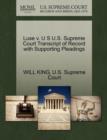 Luse V. U S U.S. Supreme Court Transcript of Record with Supporting Pleadings - Book
