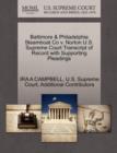 Baltimore & Philadelphia Steamboat Co V. Norton U.S. Supreme Court Transcript of Record with Supporting Pleadings - Book